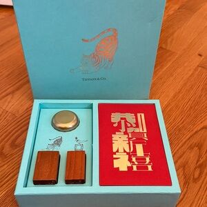 Tiffany & Co. Year of Tiger stamp set and 8 envelopes in the box.